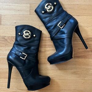 Michael Kors Stockard Platform Stiletto Leather Boots